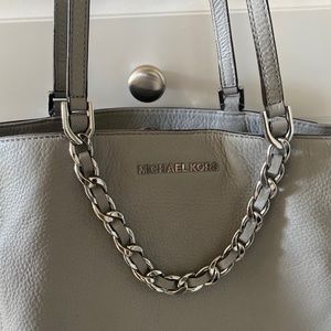 Michael Kors Grey leather purse with braided handle